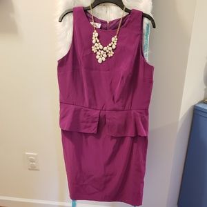 Purple peplum pencil dress